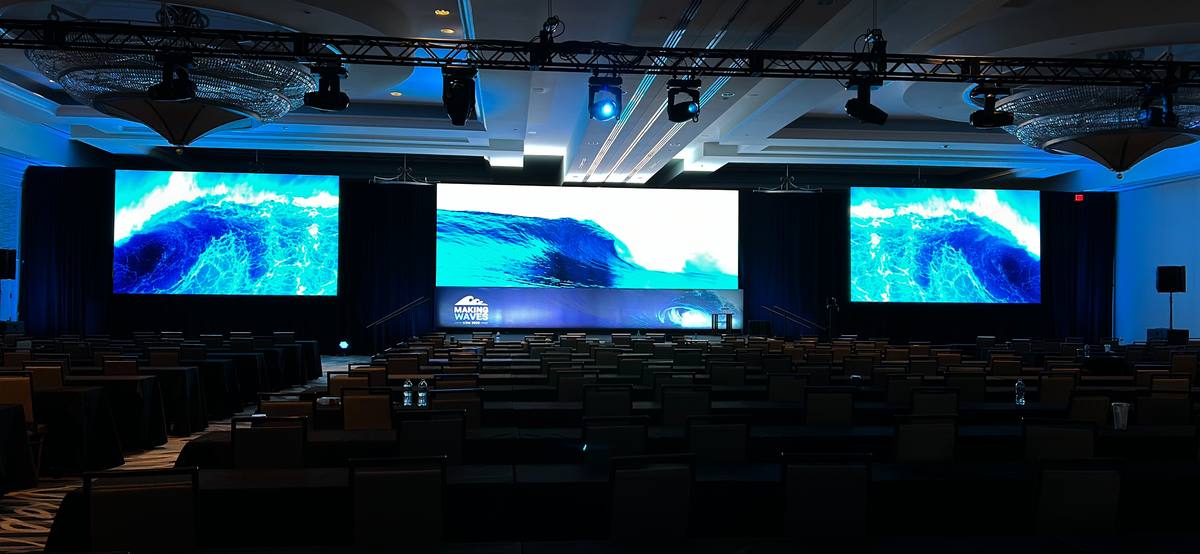 Corporate general session, triple LED